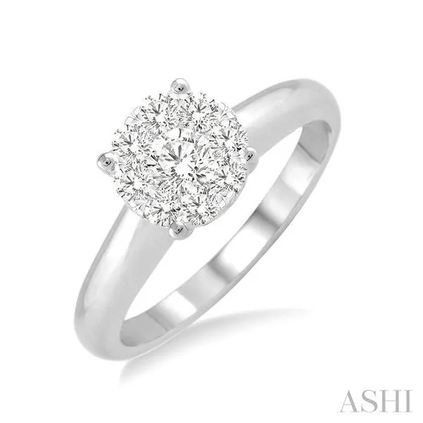 1/8 Ctw Lovebright Round Cut Diamond Bridal Ring in 14K White Gold Hart's Jewelers Grants Pass, OR
