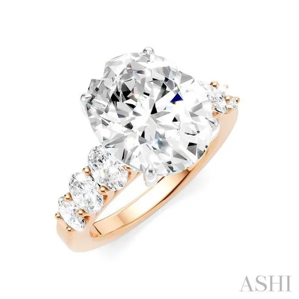 1 1/4 Ctw Oval Shape Oval and Round Cut Diamond Semi-Mount Engagement Ring in 14K Rose and White Gold Hart's Jewelers Grants Pass, OR