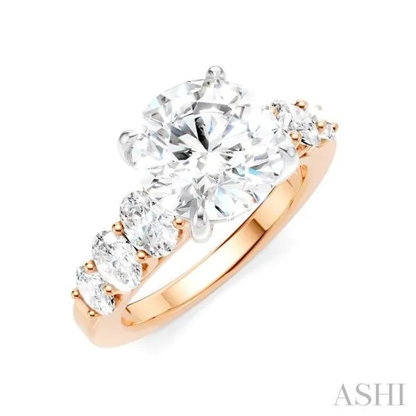 1 1/4 Ctw Round Shape Oval and Round Cut Diamond Semi-Mount Engagement Ring in 14K Rose and White Gold Hart's Jewelers Grants Pass, OR