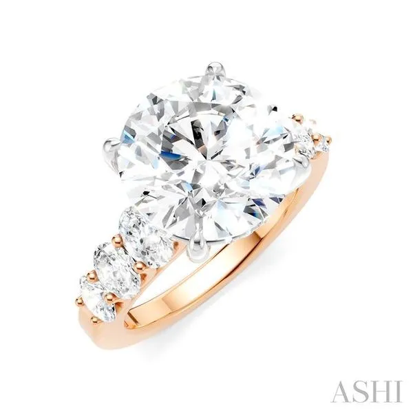 1 1/4 Ctw Round Shape Oval and Round Cut Diamond Semi-Mount Engagement Ring in 14K Rose and White Gold Hart's Jewelers Grants Pass, OR