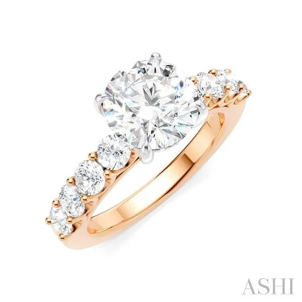 7/8 Ctw Round Shape Round Cut Diamond Semi-Mount Engagement Ring in 14K Rose and White Gold Hart's Jewelers Grants Pass, OR