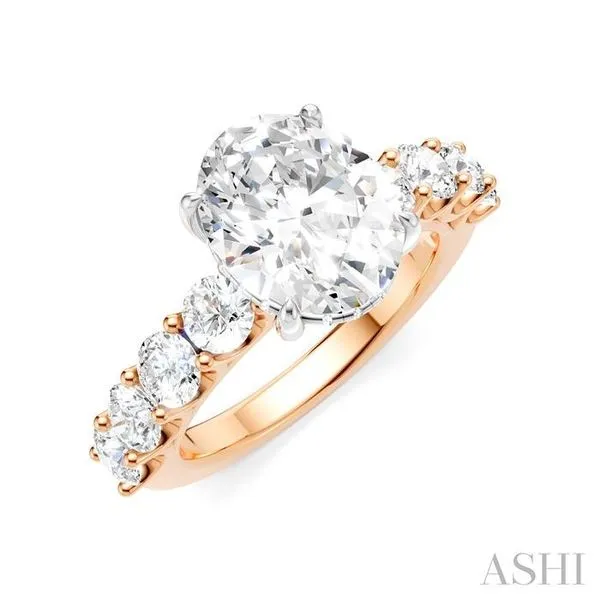 1 1/3 Ctw Oval Shape Round Cut Diamond Semi-Mount Engagement Ring in 14K Rose and White Gold Hart's Jewelers Grants Pass, OR