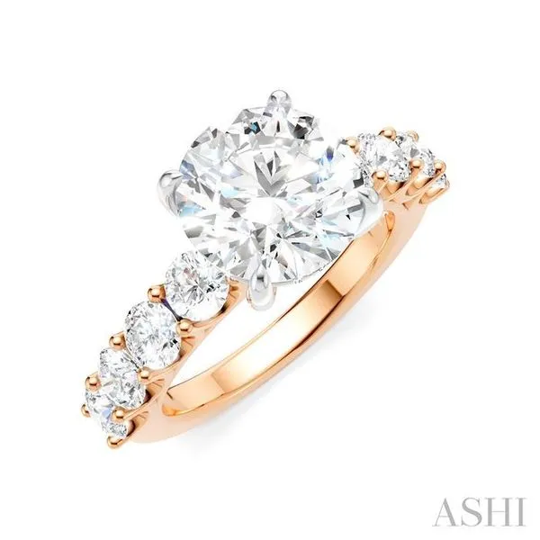 1 1/4 Ctw Round Shape Round Cut Diamond Semi-Mount Engagement Ring in 14K Rose and White Gold Hart's Jewelers Grants Pass, OR