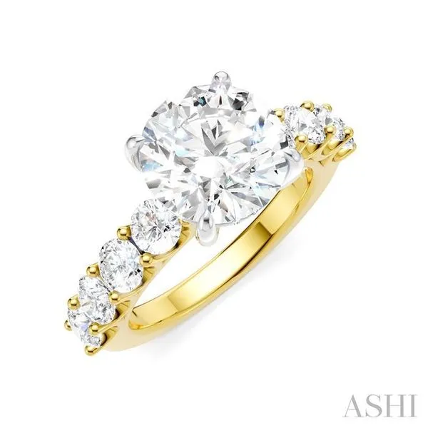 1 1/4 Ctw Round Shape Round Cut Diamond Semi-Mount Engagement Ring in 14K Yellow and White Gold Hart's Jewelers Grants Pass, OR