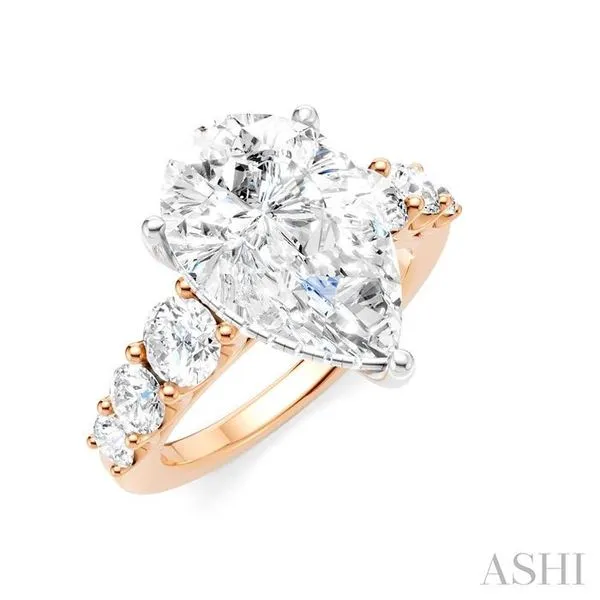 1 1/5 Ctw Pear Shape Round Cut Diamond Semi-Mount Engagement Ring in 14K Rose and White Gold Hart's Jewelers Grants Pass, OR