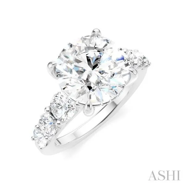 1 1/5 Ctw Round Shape Round Cut Diamond Semi-Mount Engagement Ring in 14K White Gold Hart's Jewelers Grants Pass, OR