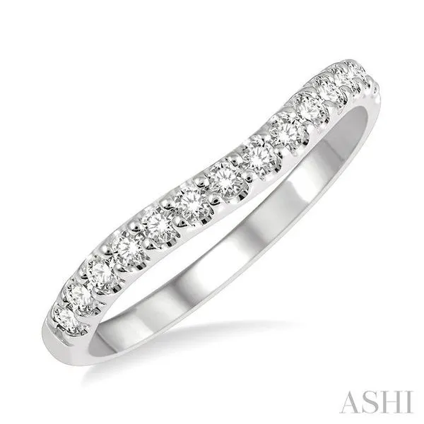 1/3 Ctw Arched Center Round Cut Diamond Wedding Band in 14K White Gold Hart's Jewelers Grants Pass, OR