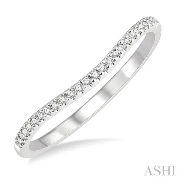 1/10 Ctw Arched Center Round Cut Diamond Wedding Band in 14K White Gold Hart's Jewelers Grants Pass, OR