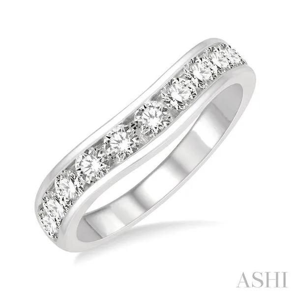 1 Ctw Round Cut Diamond Inlay Wedding Band in 14K White Gold Hart's Jewelers Grants Pass, OR