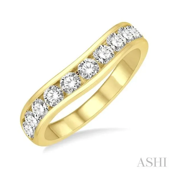 1 Ctw Round Cut Diamond Inlay Wedding Band in 14K Yellow Gold Hart's Jewelers Grants Pass, OR