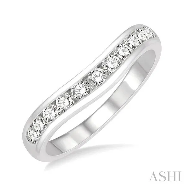1/2 Ctw Round Cut Diamond Inlay Wedding Band in 14K White Gold Hart's Jewelers Grants Pass, OR