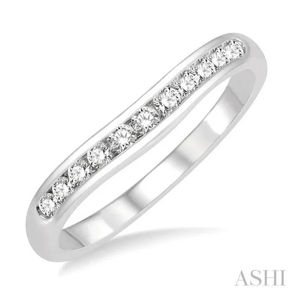 1/4 Ctw Round Cut Diamond Inlay Wedding Band in 14K White Gold Hart's Jewelers Grants Pass, OR