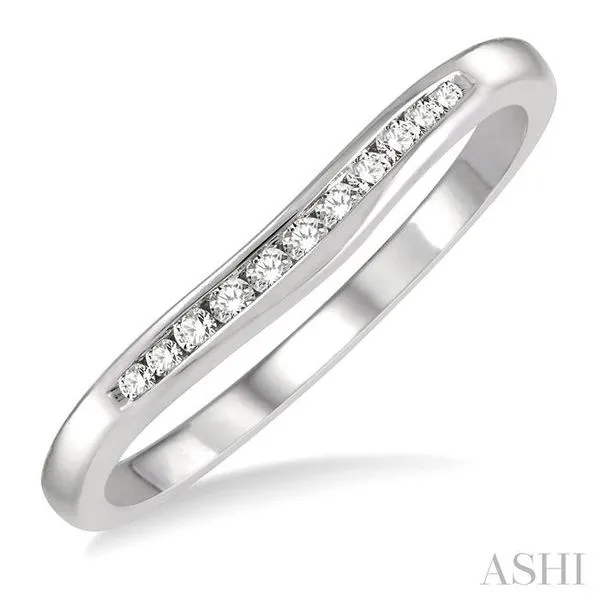 1/10 Ctw Round Cut Diamond Inlay Wedding Band in 14K White Gold Hart's Jewelers Grants Pass, OR