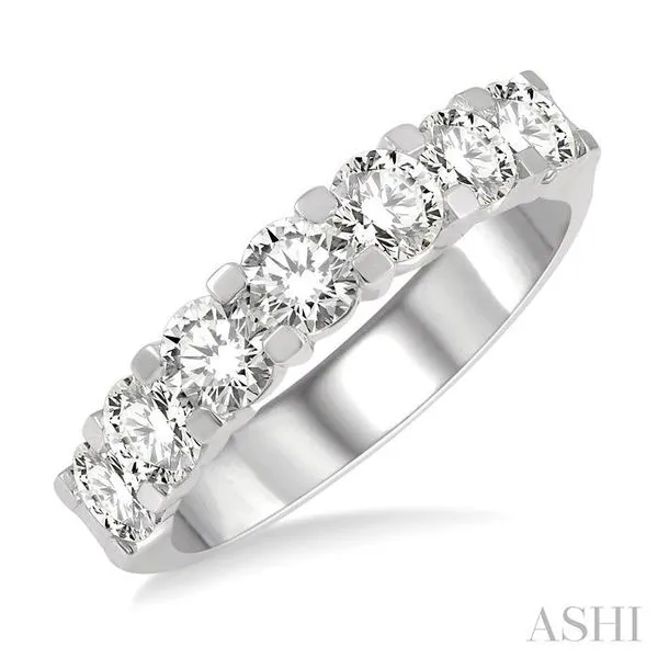 2 Ctw 7 Stone Round Cut Diamond Wedding Band in 14K White Gold Hart's Jewelers Grants Pass, OR
