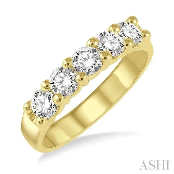 1 Ctw 5 Stone Round Cut Diamond Wedding Band in 14K Yellow Gold Hart's Jewelers Grants Pass, OR