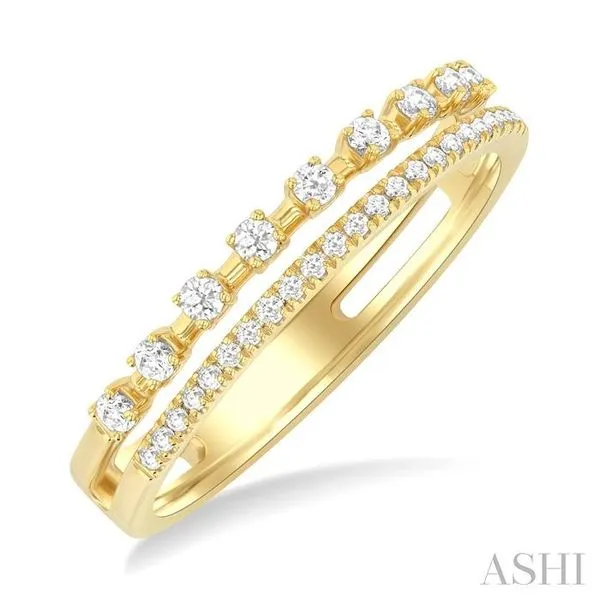 1/4 Ctw Split Twin Row Round Cut Diamond Fashion Band in 14K Yellow Gold Hart's Jewelers Grants Pass, OR