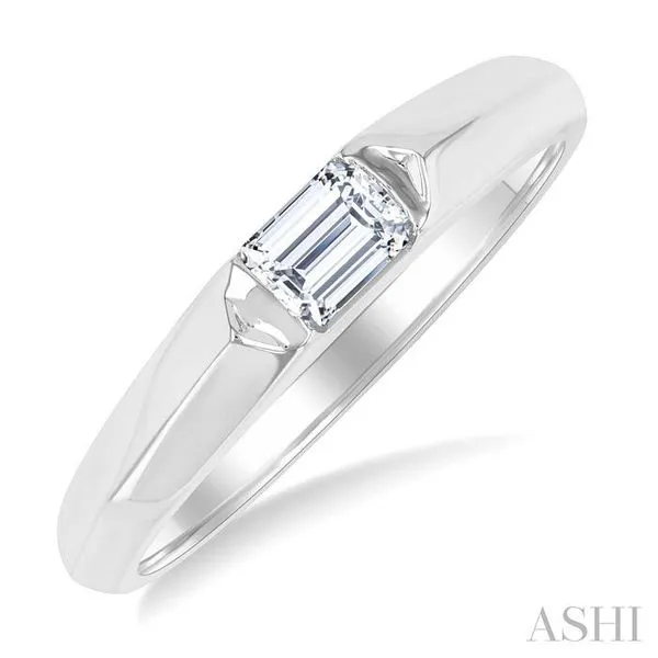 1/3 Ctw East-West Set Emerald Cut Diamond Solitaire Fashion Ring in 14K White Gold Hart's Jewelers Grants Pass, OR