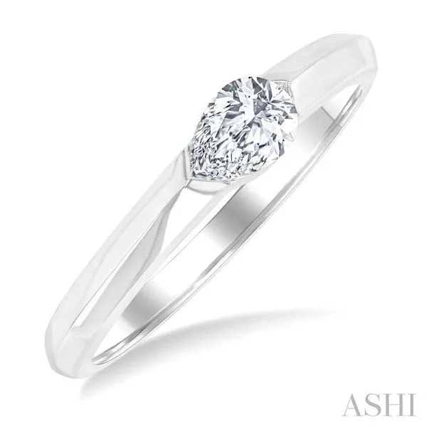 1/3 Ctw East-West Set Pear Cut Diamond Solitaire Fashion Ring in 14K White Gold Hart's Jewelers Grants Pass, OR