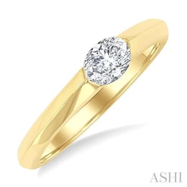 1/3 Ctw East-West Set Oval Cut Diamond Solitaire Fashion Ring in 14K Yellow Gold Hart's Jewelers Grants Pass, OR