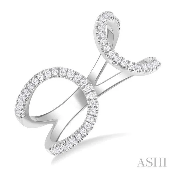 1/3 Ctw Split U-Shaped Round Cut Diamond Open Fashion Ring in 10K White Gold Hart's Jewelers Grants Pass, OR