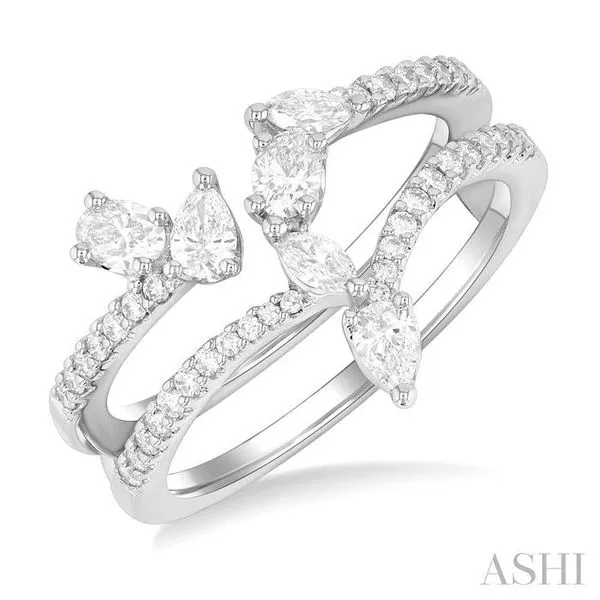 3/4 Ctw Mixed Diamond Cut Fashion Open Ring in 14K White Gold Hart's Jewelers Grants Pass, OR