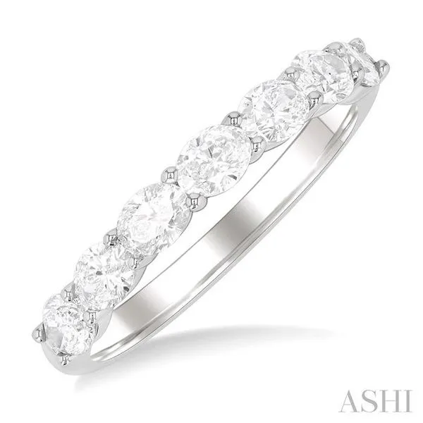 1 Ctw East-West Oval Cut Diamond Fashion Band in 14K White Gold Hart's Jewelers Grants Pass, OR