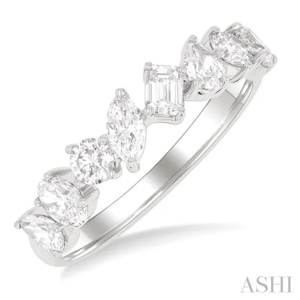 1 1/10 Ctw Mixed Shape Diamond Fashion Band in 14K White Gold Hart's Jewelers Grants Pass, OR