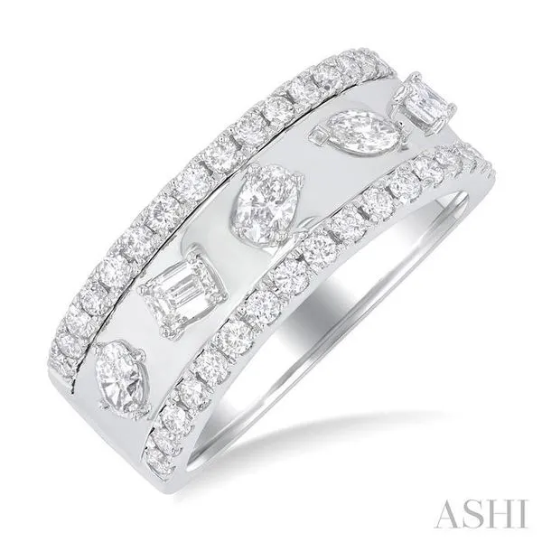 7/8 Ctw 5-Stone Mixed Shape Diamond Fashion Band in 14K White Gold Hart's Jewelers Grants Pass, OR