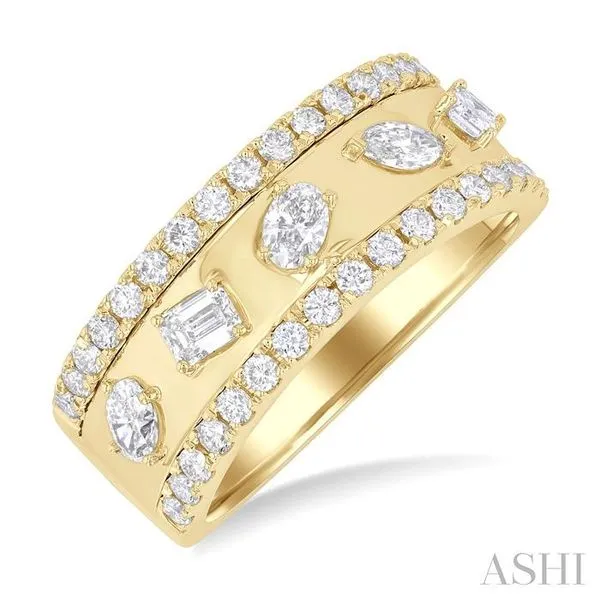 7/8 Ctw 5-Stone Mixed Shape Diamond Fashion Band in 14K Yellow Gold Hart's Jewelers Grants Pass, OR