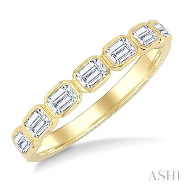 3/4 Ctw East-West Emerald Cut Bezel Diamond Fashion Band in 14K Yellow Gold Hart's Jewelers Grants Pass, OR