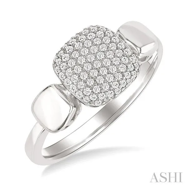 1/4 Ctw Square Shape Pave Set Round Cut Diamond Ring in 10K White Gold Hart's Jewelers Grants Pass, OR