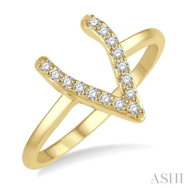 1/8 Ctw Wishbone Round Cut Diamond Petite Ring in 10K Yellow Gold Hart's Jewelers Grants Pass, OR