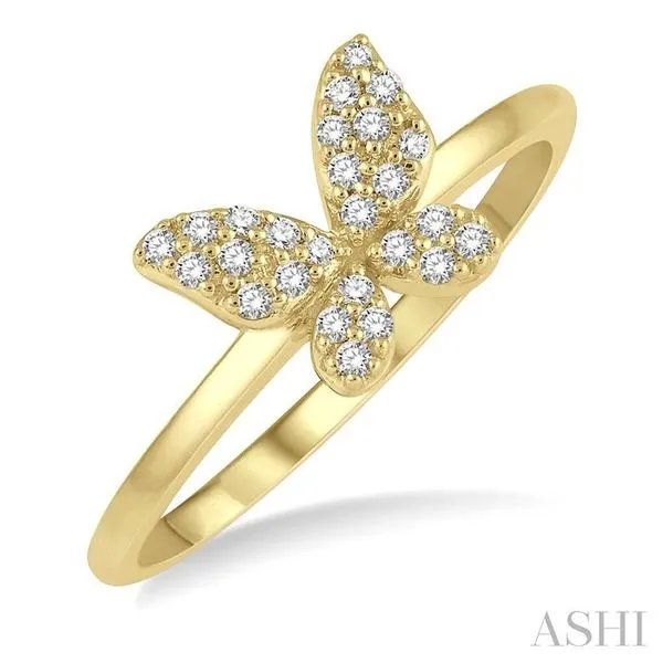 1/6 Ctw Butterfly Motif Round Cut Diamond Petite Fashion Ring in 10K Yellow Gold Hart's Jewelers Grants Pass, OR