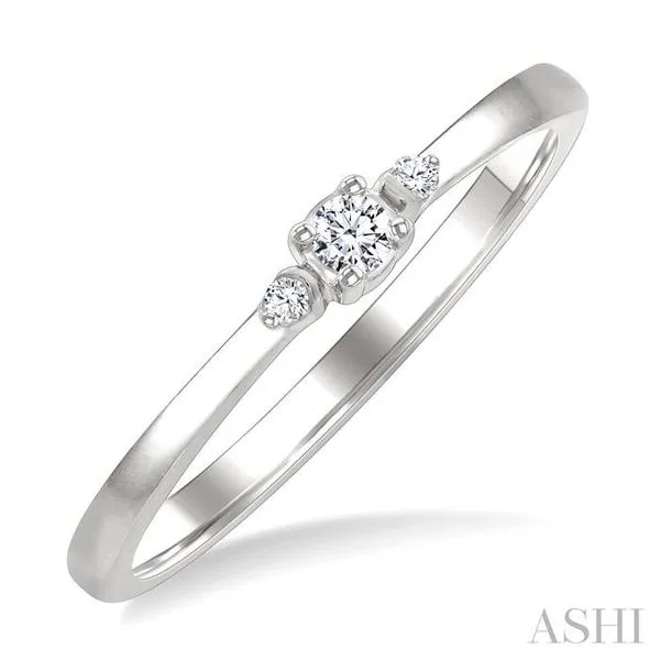 1/10 Ctw Three Stone Round Cut Diamond Petite Fashion Ring in 10K White Gold Hart's Jewelers Grants Pass, OR