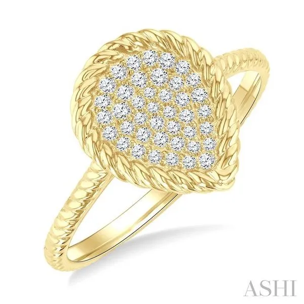1/5 Ctw Pear Shape Rope Accent Round Cut Diamond Fashion Ring in 10K Yellow Gold Hart's Jewelers Grants Pass, OR