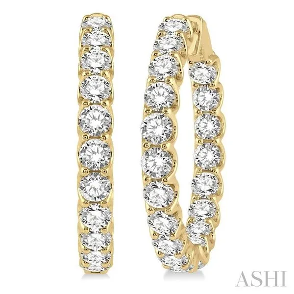 10 Ctw Inside-Out Round Cut Diamond Hoop Earrings in 14K Yellow Gold Hart's Jewelers Grants Pass, OR