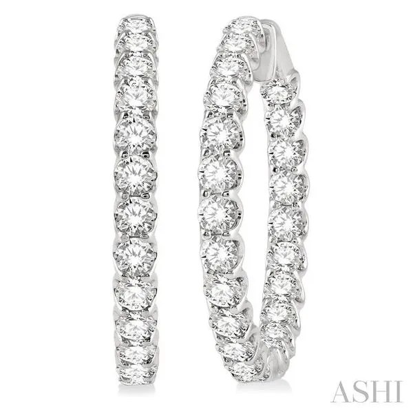 7 Ctw Inside-Out Round Cut Diamond Hoop Earrings in 14K White Gold Hart's Jewelers Grants Pass, OR