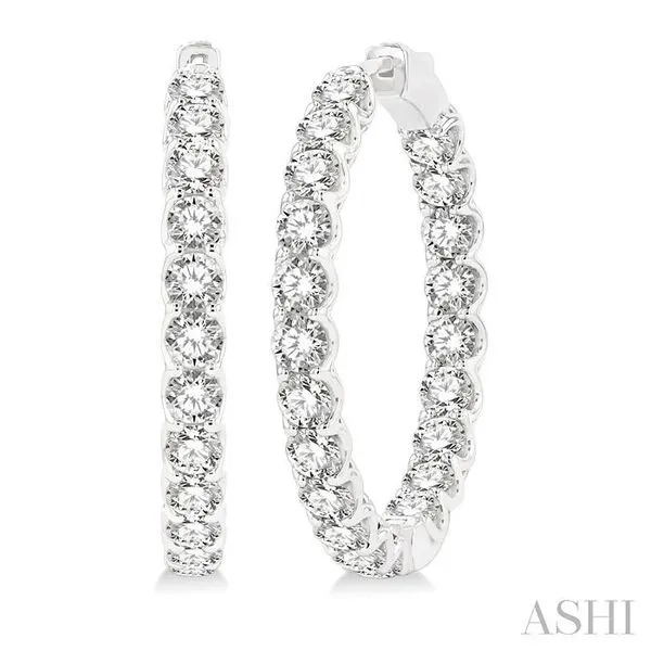 8 Ctw Inside-Out Round Cut Diamond Hoop Earrings in 14K White Gold Hart's Jewelers Grants Pass, OR