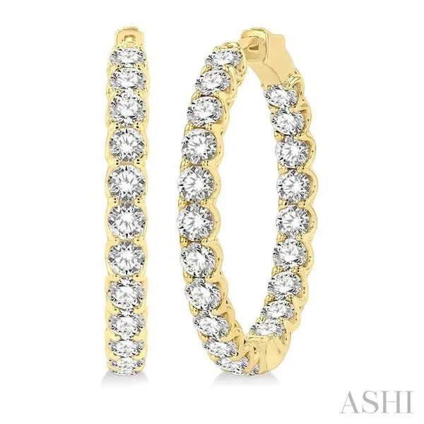 8 Ctw Inside-Out Round Cut Diamond Hoop Earrings in 14K Yellow Gold Hart's Jewelers Grants Pass, OR