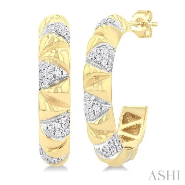 1/3 Ctw Art Deco Inspired Round Cut Diamond Fashion Half Hoop Earring in 10K Yellow Gold Hart's Jewelers Grants Pass, OR