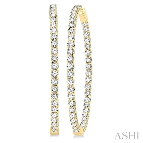 10 Ctw Inside-Out Round Cut Diamond 2-Inch Hoop Earrings in 14K Yellow Gold Hart's Jewelers Grants Pass, OR