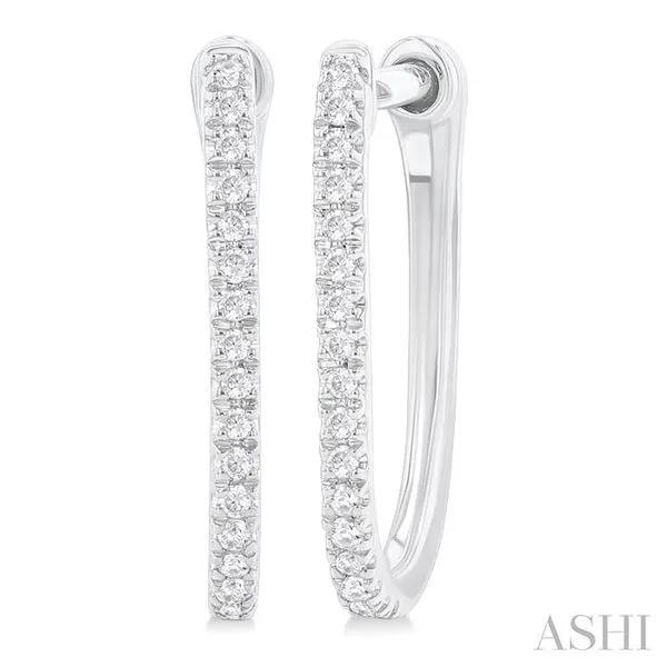 1/10 Ctw Round Cut Diamond Fashion Hoop Earring in 10K White Gold Hart's Jewelers Grants Pass, OR