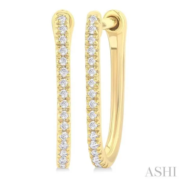 1/10 Ctw Round Cut Diamond Fashion Hoop Earring in 10K Yellow Gold Hart's Jewelers Grants Pass, OR