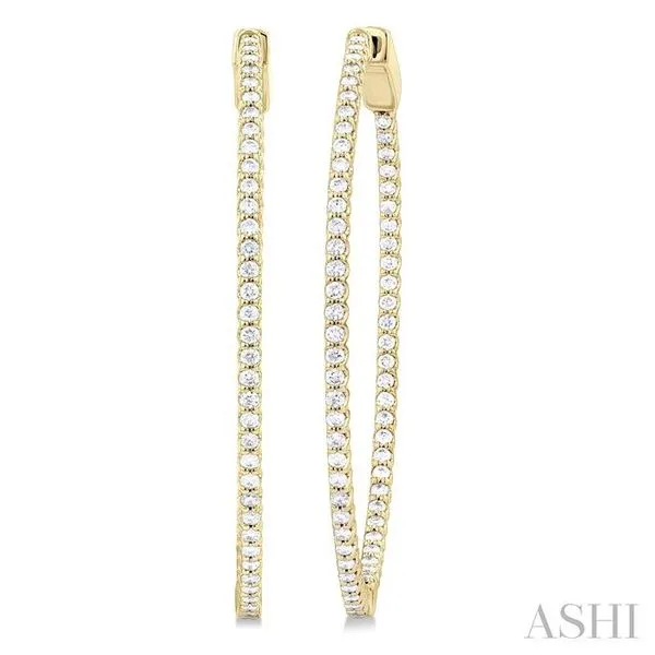 1 Ctw Inside & Outside Round Cut Diamond Hoop Earrings in 14K Yellow Gold Hart's Jewelers Grants Pass, OR