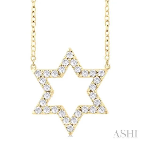 1/4 Ctw Star of David Round Cut Diamond Fashion Pendant With Chain in 14K Yellow Gold Hart's Jewelers Grants Pass, OR