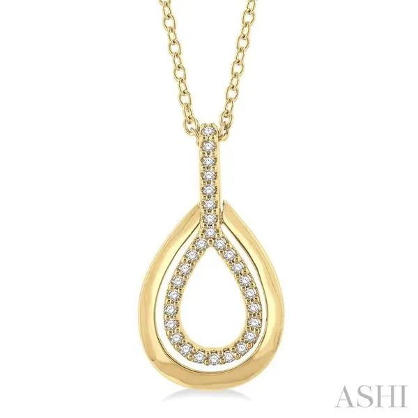 1/10 Ctw Petite Pear Shape Round Cut Diamond Fashion Pendant With Chain in 10K Yellow Gold Hart's Jewelers Grants Pass, OR