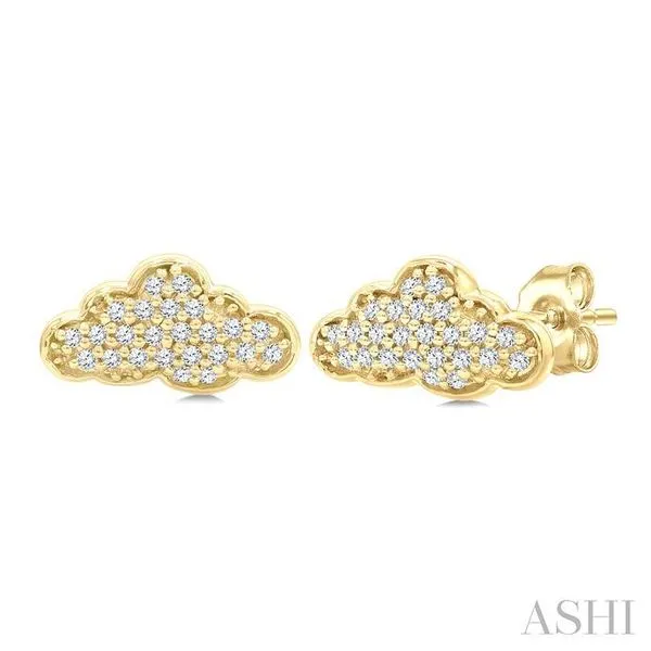 1/6 Ctw Round Cut Diamond Cloud Petite Earrings in 10K Yellow Gold Hart's Jewelers Grants Pass, OR