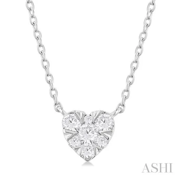 1/10 Ctw Lovebright Petite Heart Shape Round Cut Diamond Fashion Pendant With Chain in 10K White Gold Hart's Jewelers Grants Pass, OR