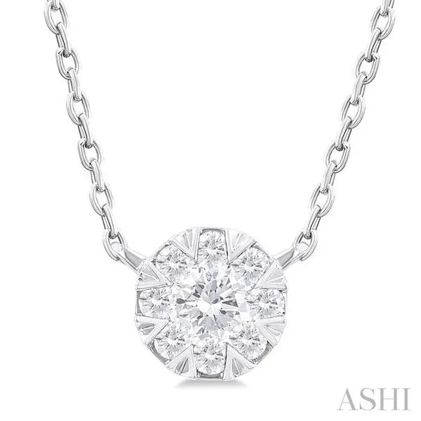 1/10 Ctw Lovebright Petite Round Shape Round Cut Diamond Fashion Pendant With Chain in 10K White Gold Hart's Jewelers Grants Pass, OR