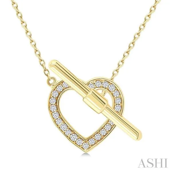 1/10 Ctw Heart Toggle Single Cut Diamond Petite Fashion Necklace in 10K Yellow Gold Hart's Jewelers Grants Pass, OR